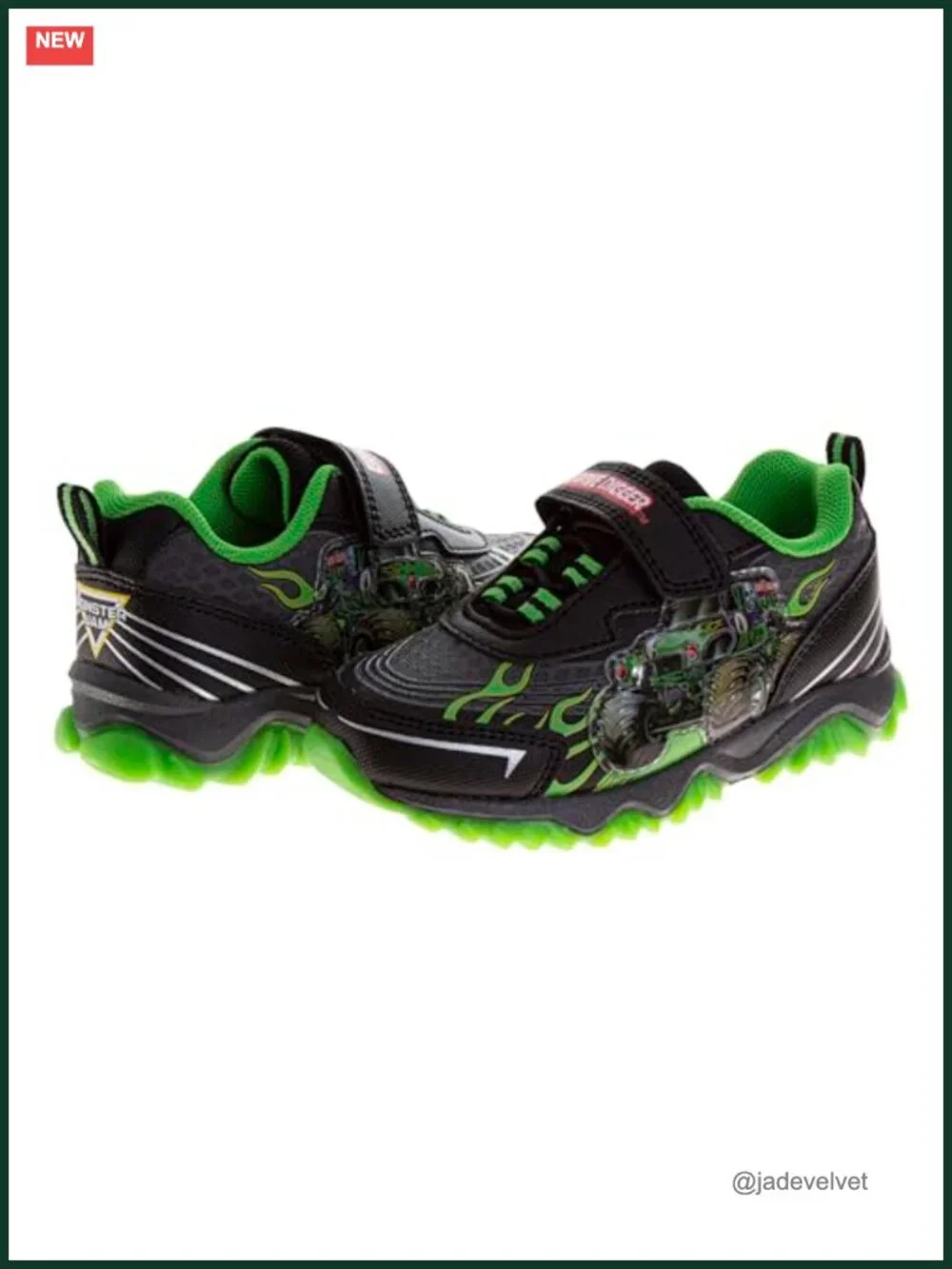 Kids Monster Truck LED Light Up Sneakers Toddler Boy Athletic Shoes